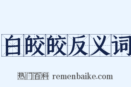 白皎皎反义词是什么意思的图片